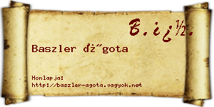 Baszler Ágota névjegykártya
